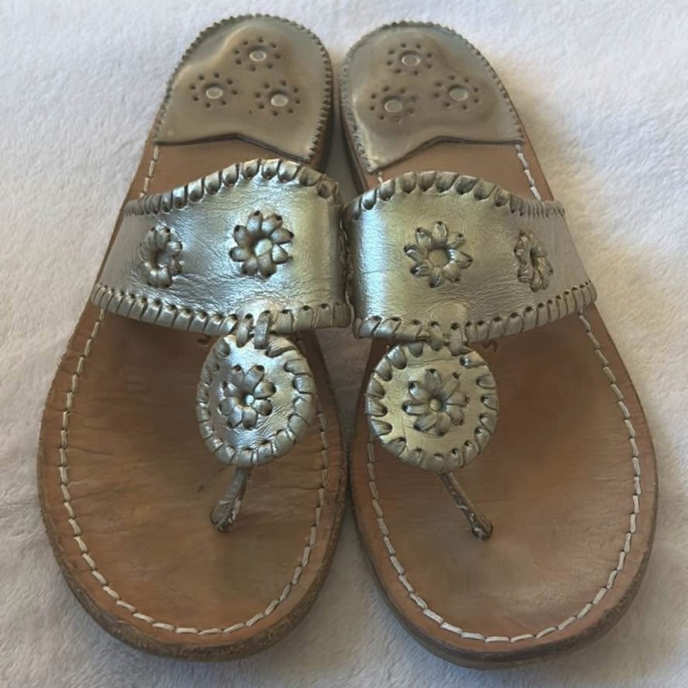 Jack Rogers Metallic Gold Leather Sandals